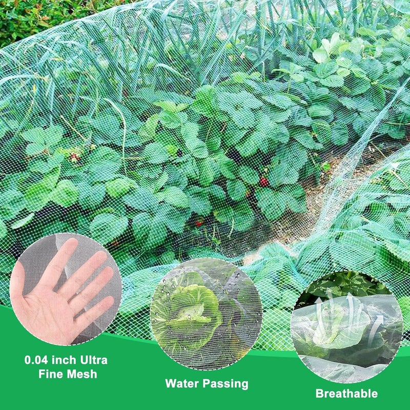 Fippy Garden Netting Pest Barrier, 10 X 50FT Insect Netting for Garden Raised Beds, Garden Bug Netting Plant Mesh for Blueberry Bushes, Figs, Plants, Vegetables Protection - Image 4